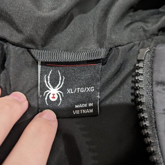 Spyder Black Puffer Jacket/Ski Jacket Women's Size XL FLAW - Picture 3 of 10